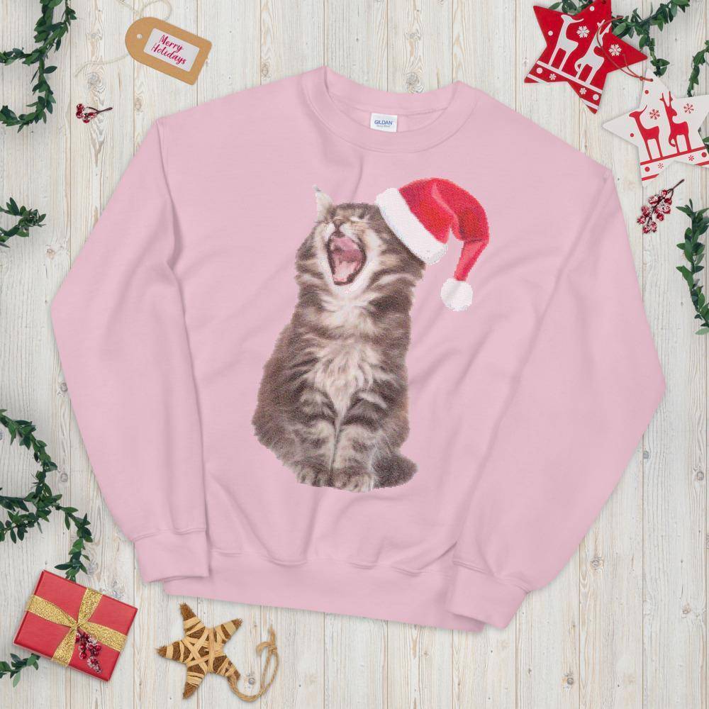 Sleepy Pixel Kitty Ugly Christmas Sweater © | Unisex Sweatshirt