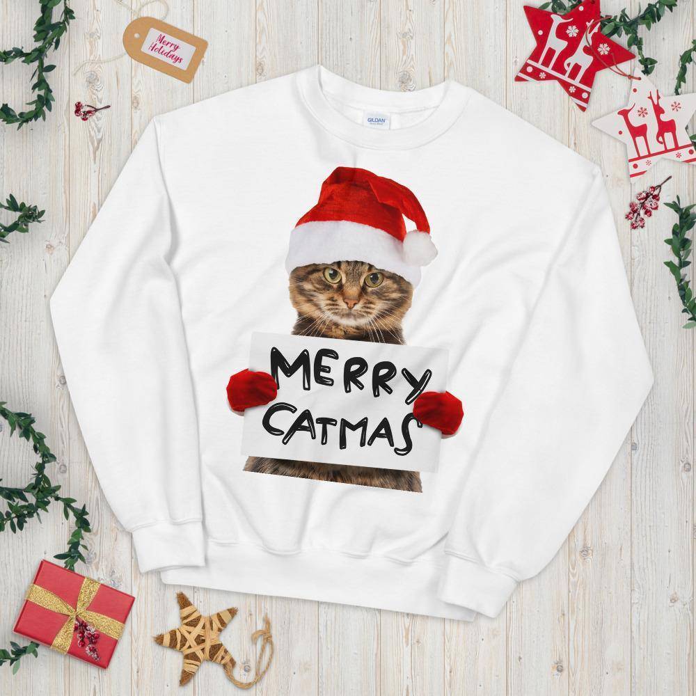 Merry Catmas Ugly Christmas Sweater © | Unisex Sweatshirt