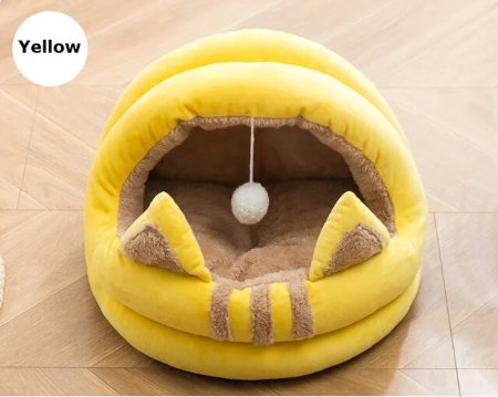 Cat Bed with Pom Pom | Cat Bed