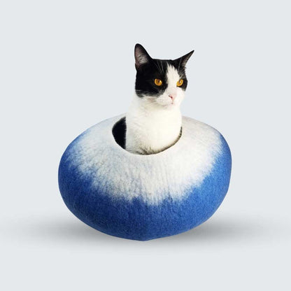 Ocean Blue & White Cat Cave