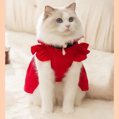 Red Cat Christmas Dress | Cat Clothing