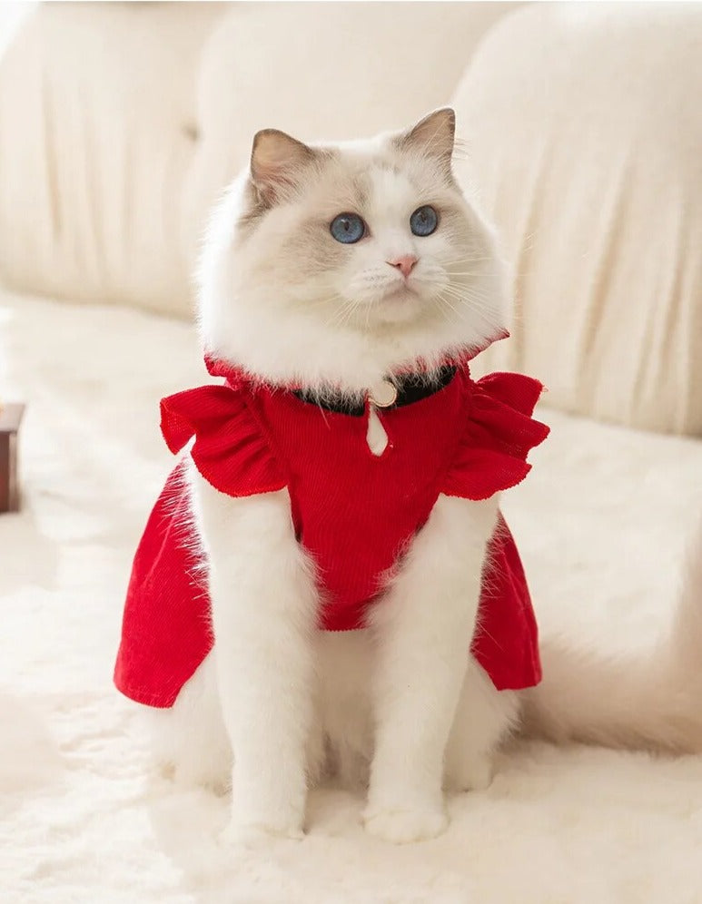 Red Cat Christmas Dress | Cat Clothing S Red Cat Christmas Dress | Cat Clothing S