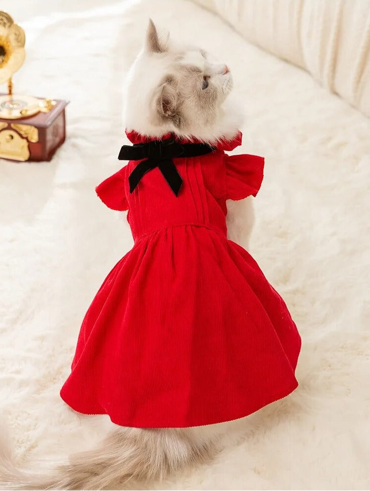 Red Cat Christmas Dress | Cat Clothing S Red Cat Christmas Dress | Cat Clothing S