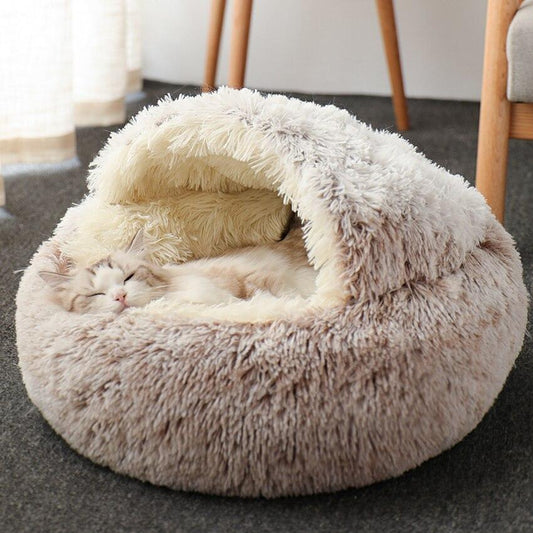 Plush Round Cat Bed