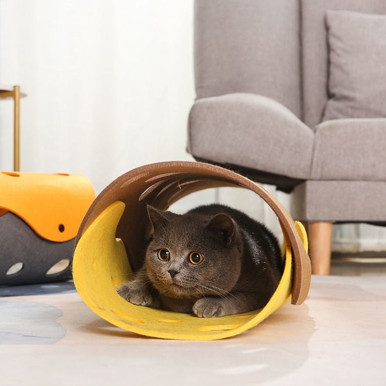 Felt Tunnel Nest by CatCaveCo