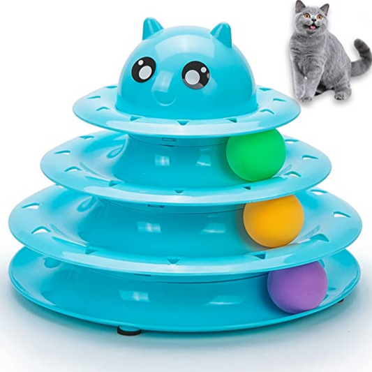 3 Level Cat Teaser Ball Toy | Interactive Toy for Cats