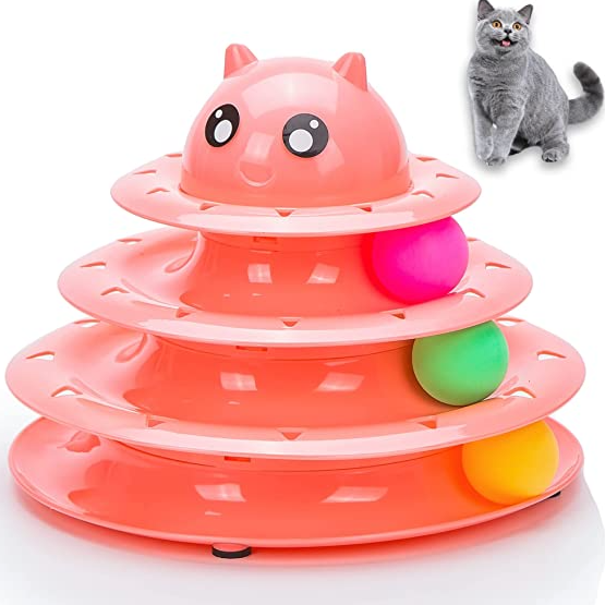 3 Level Cat Teaser Ball Toy | Interactive Toy for Cats