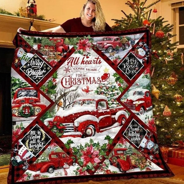Red truck with hotsell christmas tree throw blanket
