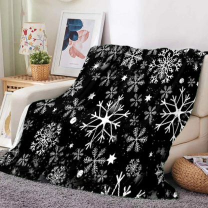 Christmas Snowflake Flannel Throw Blanket | Christmas Blanket