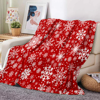 Christmas Snowflake Flannel Throw Blanket | Christmas Blanket