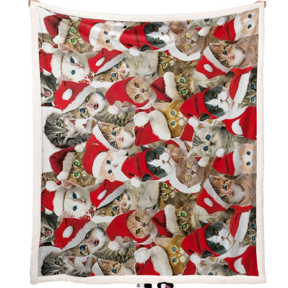 Christmas Cat Fleece Blanket | Christmas Blanket