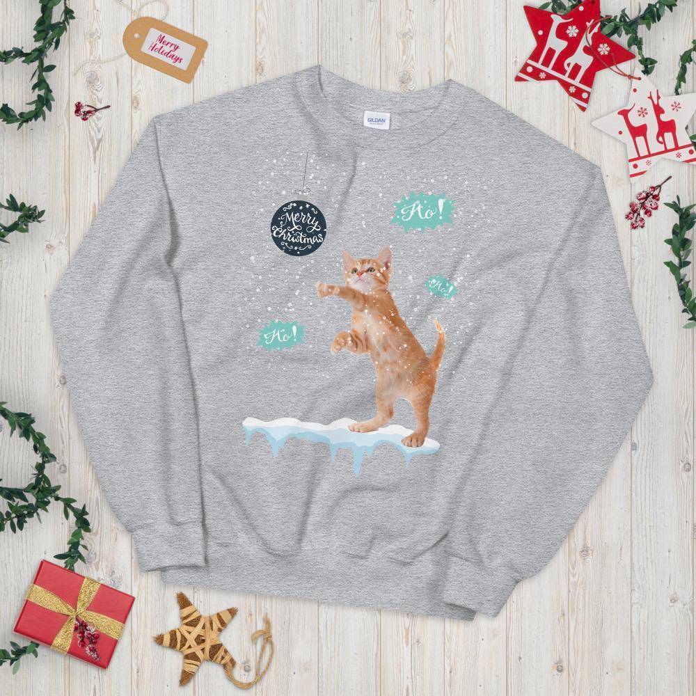 Snow Kitty Ugly Christmas Sweater © | Unisex Sweatshirt