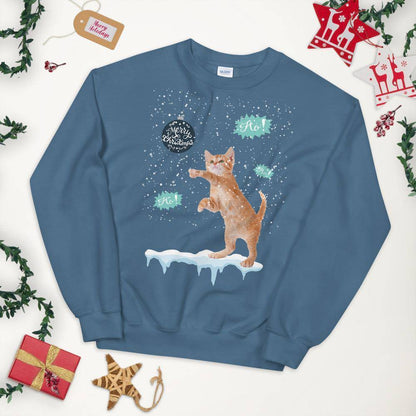 Snow Kitty Ugly Christmas Sweater © | Unisex Sweatshirt