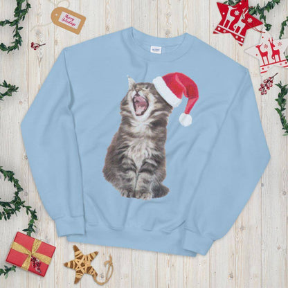 Sleepy Pixel Kitty Ugly Christmas Sweater © | Unisex Sweatshirt