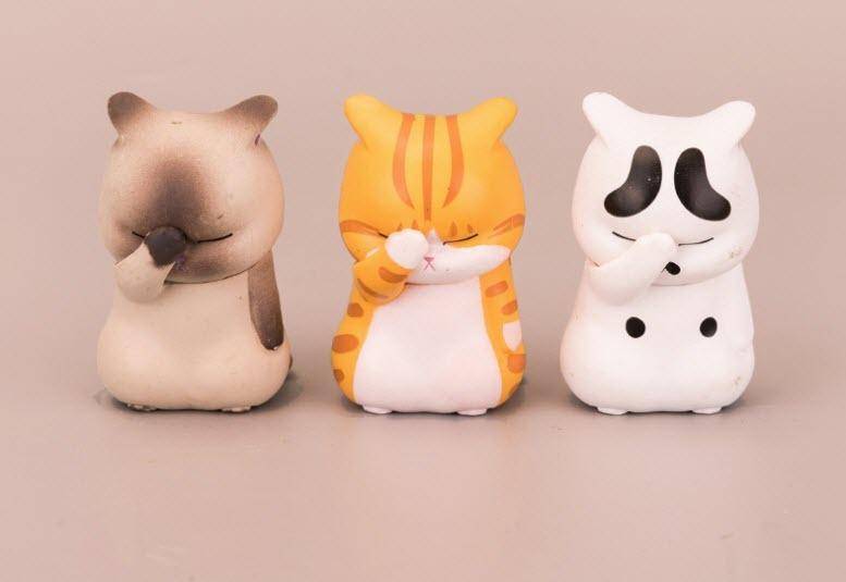 Set of 3 Toy Cat Cake Toppers | Cake Decoration