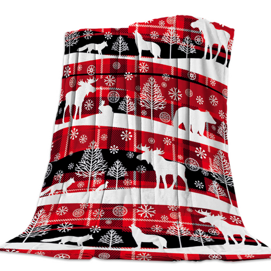 Winter Animal Fleece Blanket | Christmas Blanket
